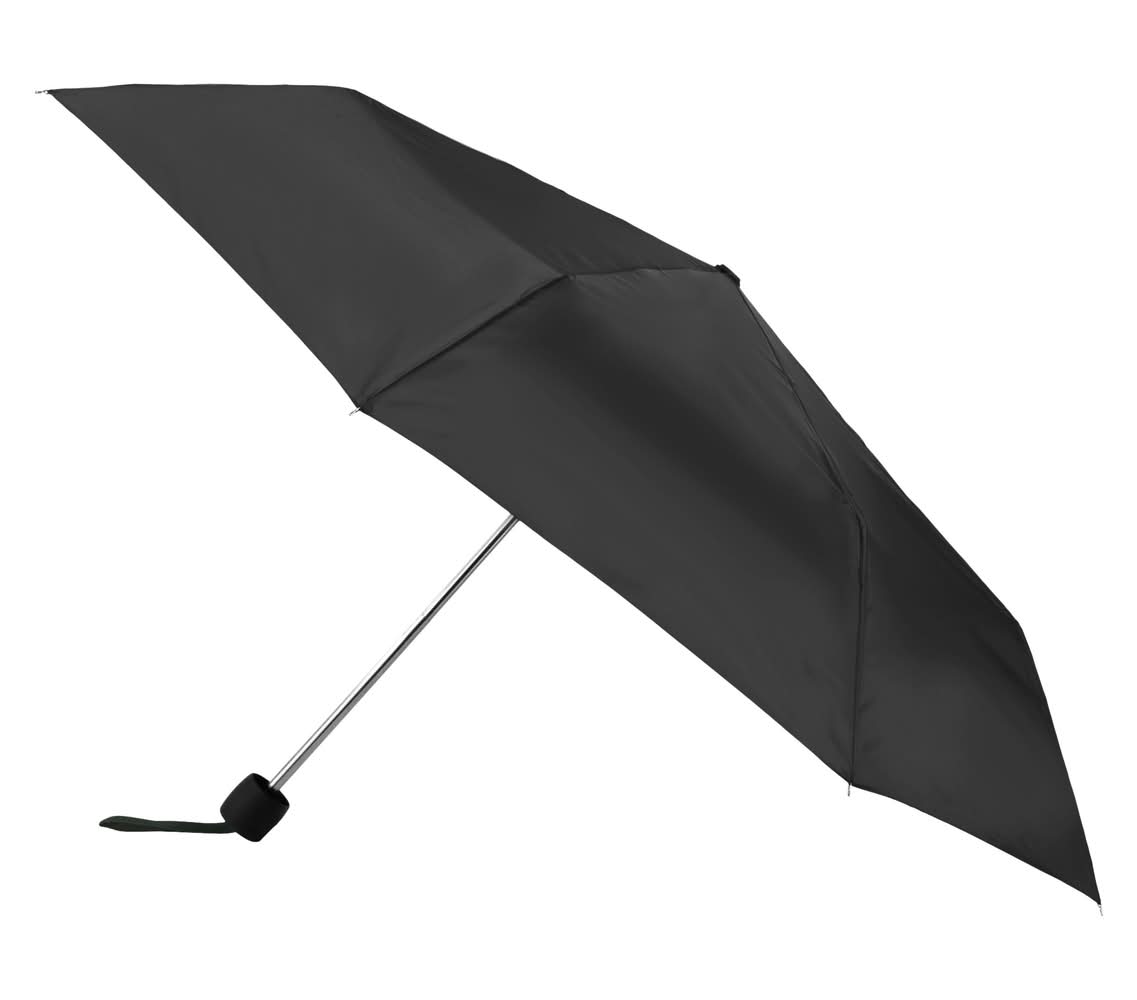 Totes Super Mini Manual Eco Compact Umbrella, 38.5 in, Black