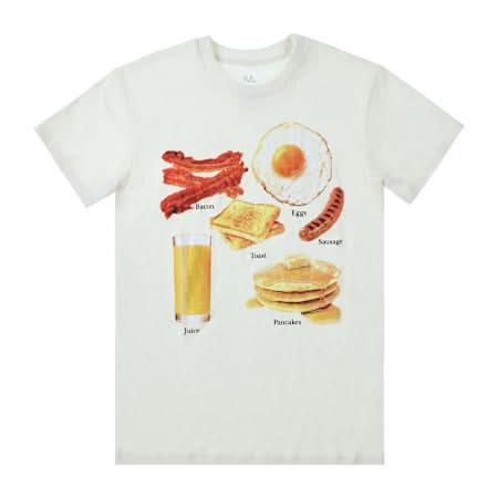Breakfast Graphic Tee Large White