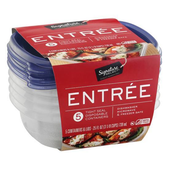 Signature Select Entree Container & Lids (5 ct)