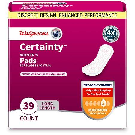 Walgreens Certainty Maximum Long Absorbency Incontinence Pads (2.3 lbs)