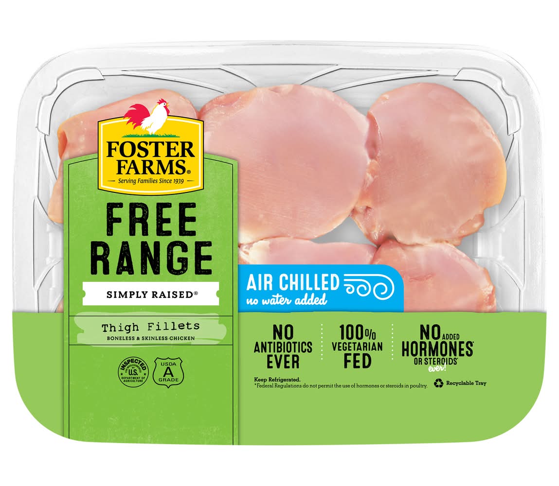 Foster Farms Free Range Simply Raised Boneless, Skinless Chicken Thigh Fillets