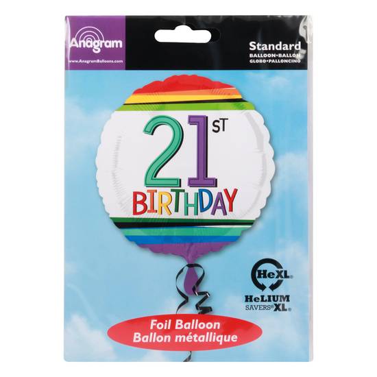 Anagram 21st Birthday Helium Xl Foil Balloon