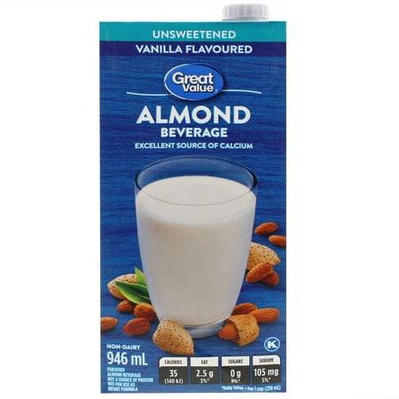 Great Value Original Fortified Almond Milk, Vanilla (946 ml)