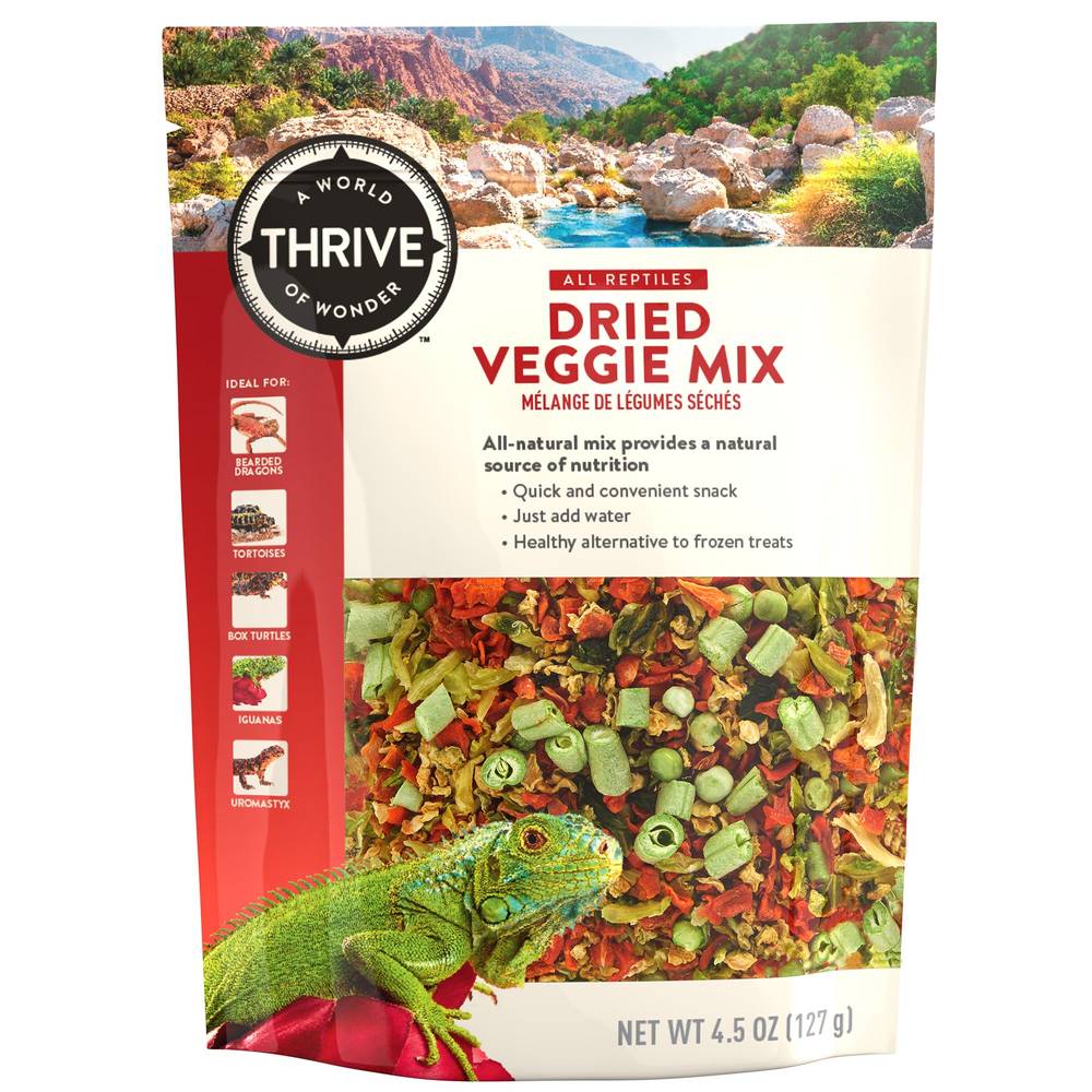 Thrive Dried Veggie Mix Reptile Treat - Natural (Size: 4.5 Oz)