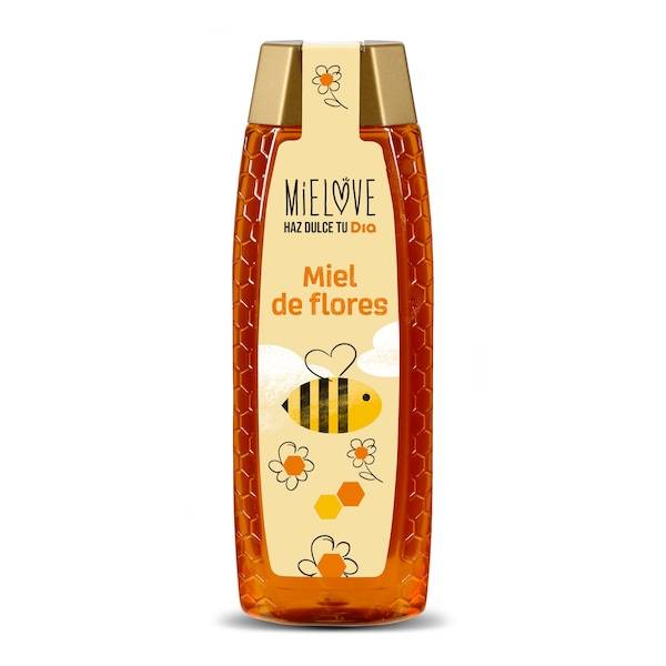 Miel de flores antigoteo Mielove frasco 500 g