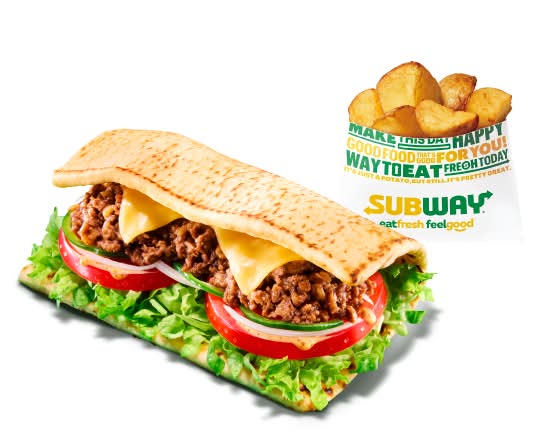 メキシカンミートタコス (フラットブレッド)  ポテト(S)セット Taco Meat（Flat Bread） Potato set