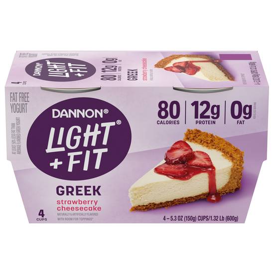 Light + Fit Dannon Strawberry Cheesecake Greek Yogurt (4 ct)