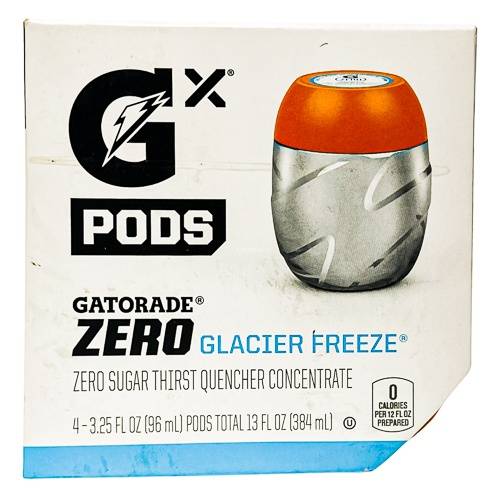 Gatorade Gx Pods Zero Zero Sugar Thirst Quencher Concentrate Glacier Freeze 3.25 fl oz 4 Count