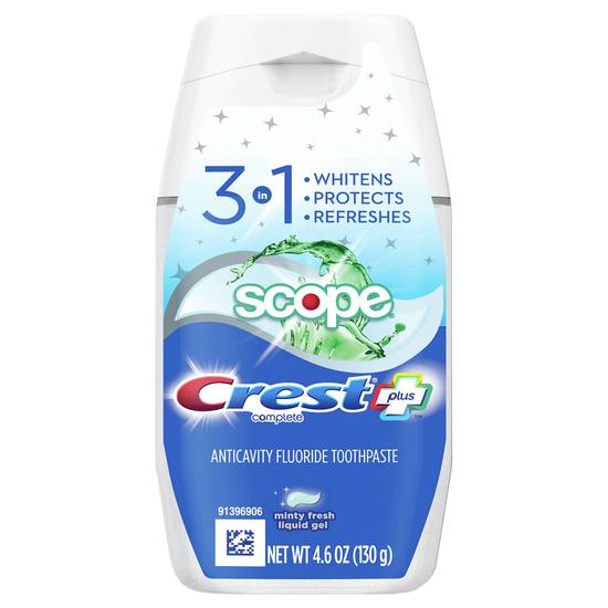 Crest Plus Complete Minty Fresh Liquid Gel Toothpaste