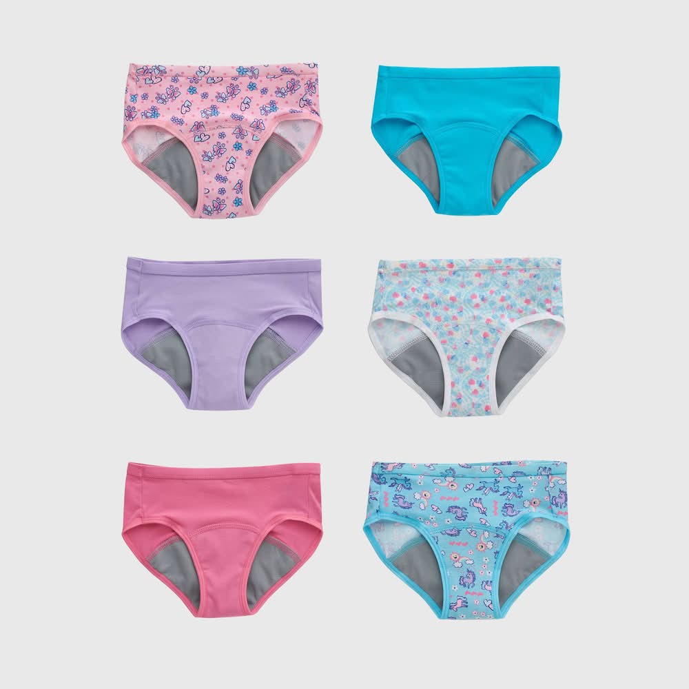Hanes Toddler Girls Potty Trainer Briefs, 2T-3T, Assorted (6 ct)