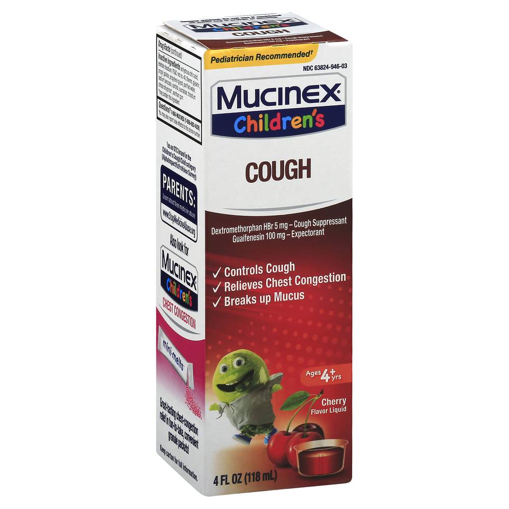 Mucinex Children's Cherry Flavor Cough Liquid (4 fl oz)