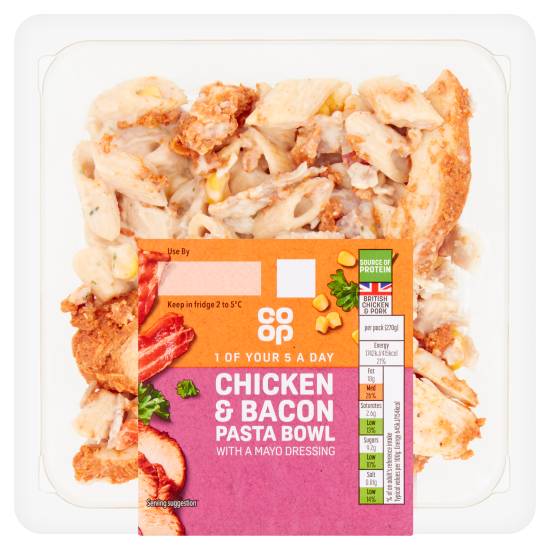 Co-op Chicken & Bacon Pasta Bowl (270g)