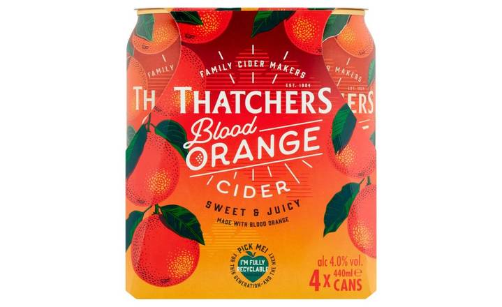 Thatchers Blood Orange Cider Cans 4 x 440ml (404062)
