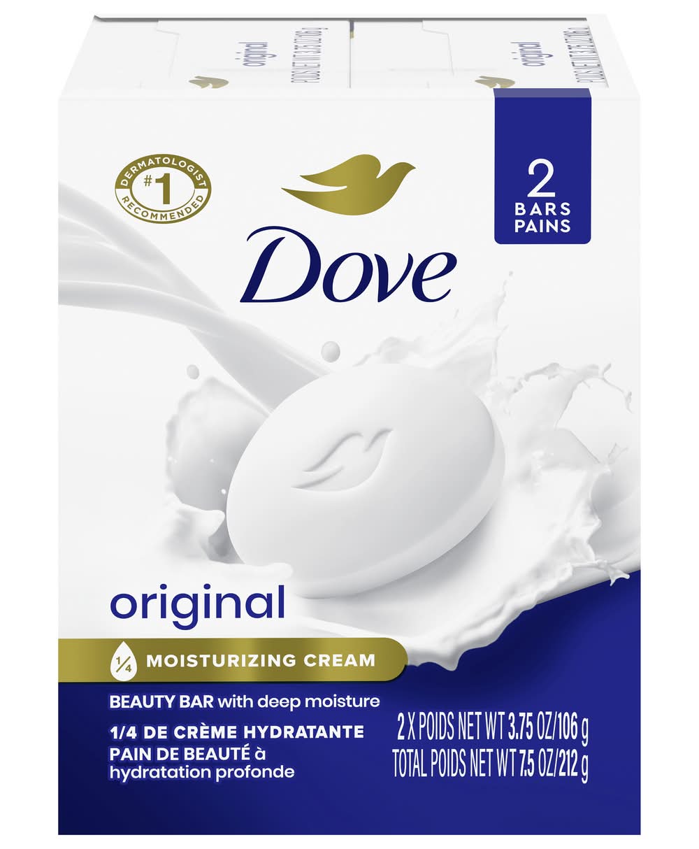 Dove Beauty Bar Soap, Original (2 x 3.75 oz)