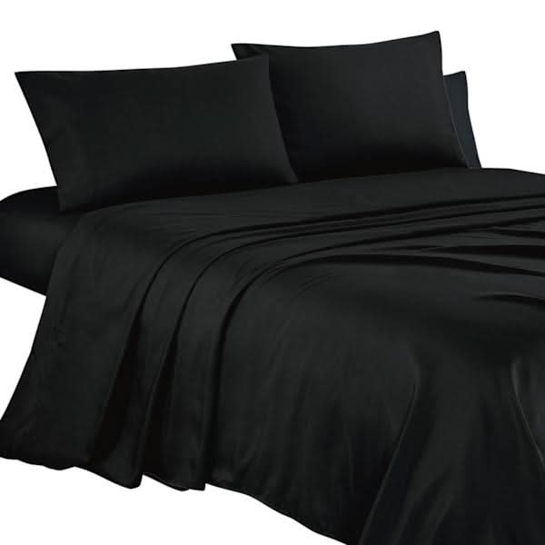 Onyx Black Cooling Microfiber Sheet, Queen