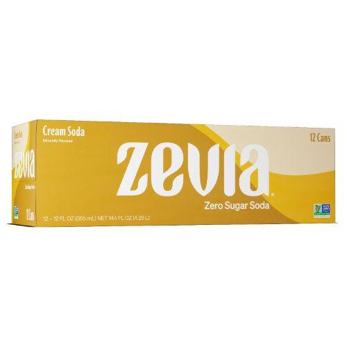 Zevia Cream Soda Zero Calorie Soda 12 Pack