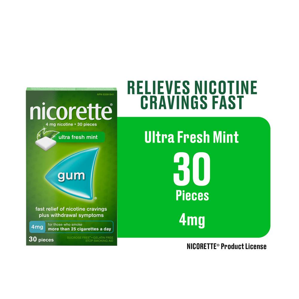 Nicorette Gum, Ice Mint 4mg (70 g)