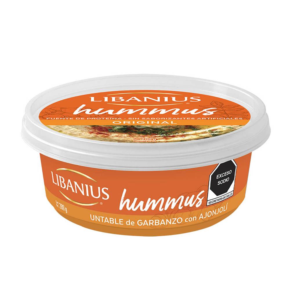 Libanius · Hummus crema untable original, garbanzos-ajonjolí (280 g)
