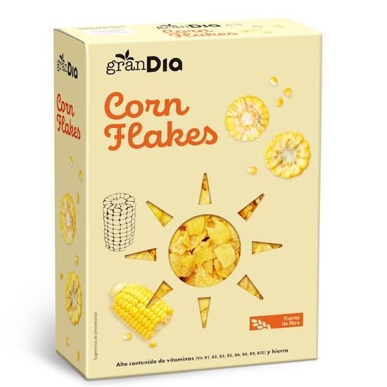 Cereales copos de maíz corn flakes Gran Dia caja 500 g