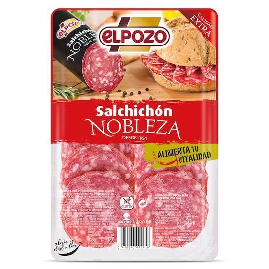 Salchichón nobleza Elpozo bandeja 65 g