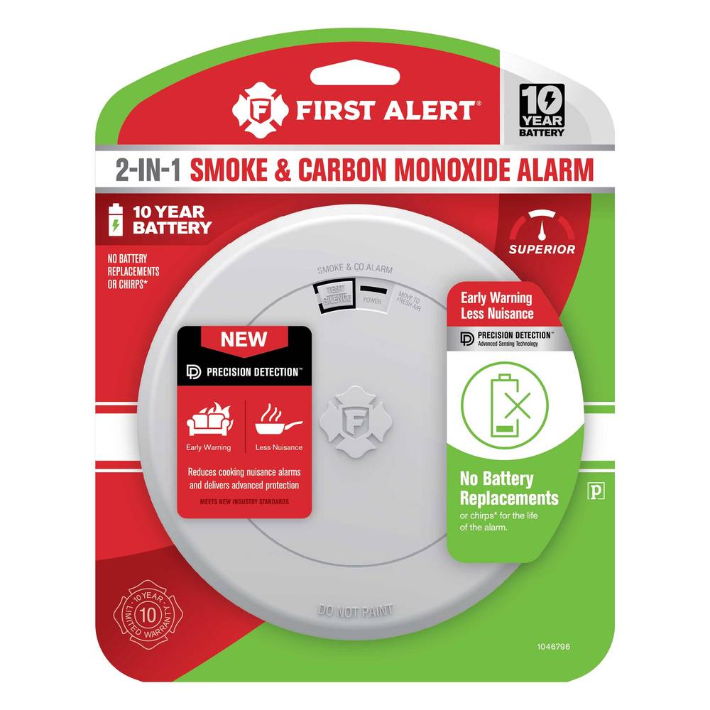 First Alert 10-Year Battery-operated Photoelectric Combination Smoke and Carbon Monoxide Detector | 1046796