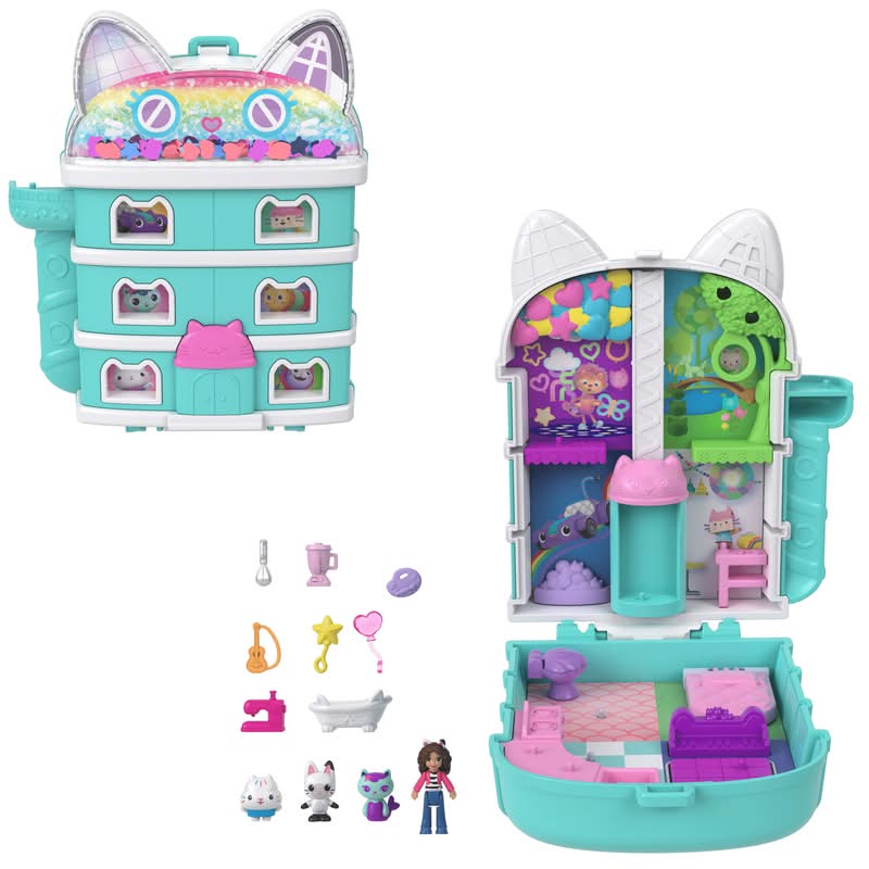 Polly Pocket · Set de juego compacto gabby's dollhouse
