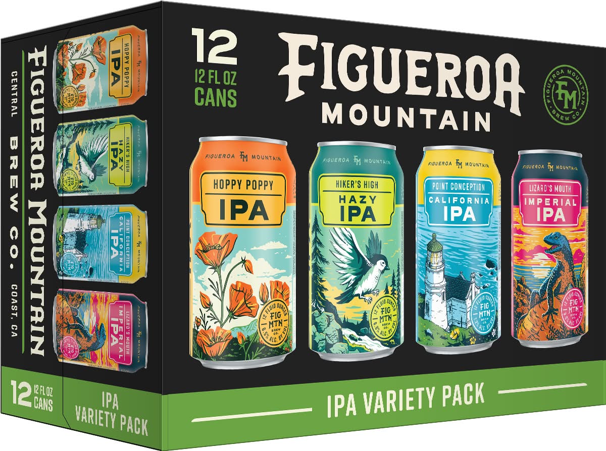Figueroa Mountain Ipa Beer Variety pack (12 x 12 fl oz)