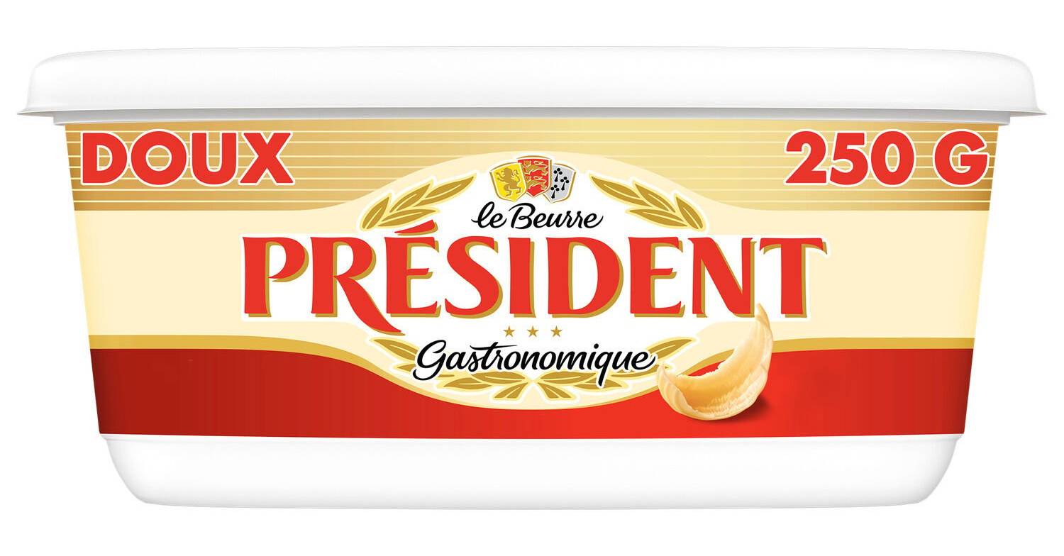 Président - Beurre gastronomique doux 82% m.g. (250g)