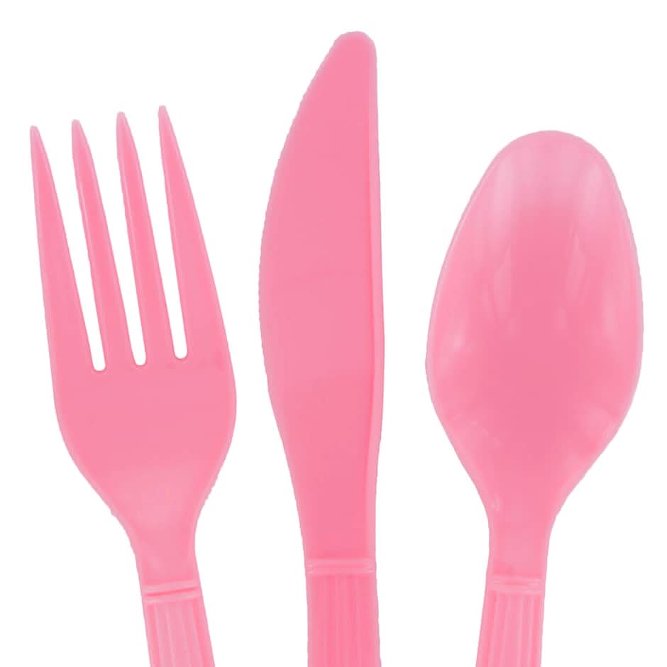 Plastic Utensils, Pink (48 ct)