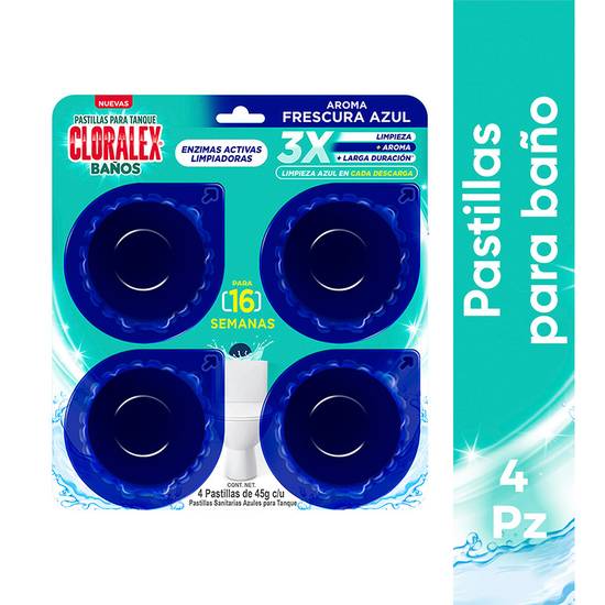 Cloralex pastillas para baño total power (azul)