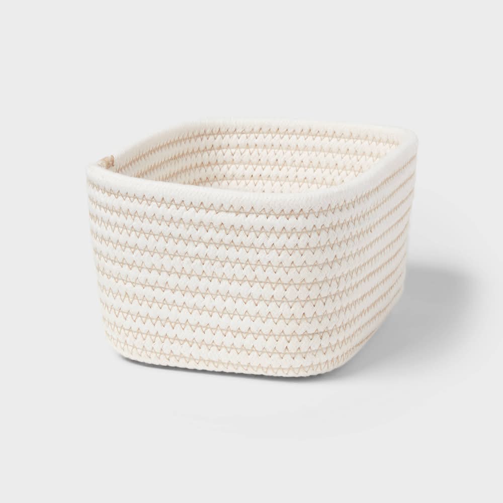 Brightroom Coiled Rope Basket, Small, Cream