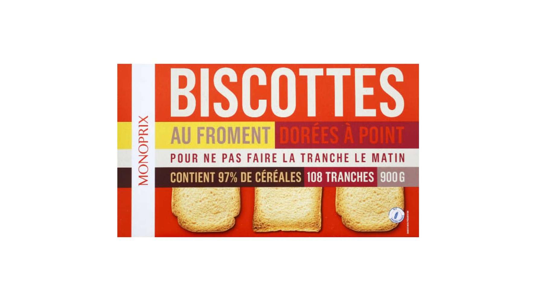 Monoprix - Biscottes au froment dorées à point (108)