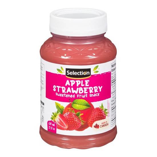 Selection pomme fraise sucrée (600 g) - sweetened apple strawberry snack (620 ml)
