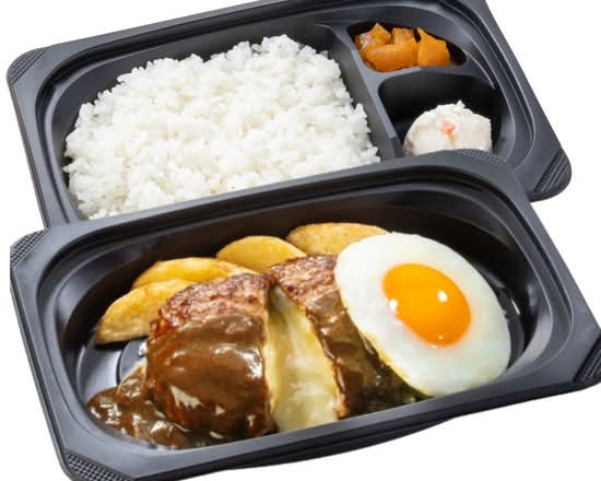 チーズINハンバーグ&目玉焼き弁当