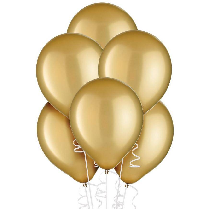 Uninflated 15ct, 12in, Gold Pearl Balloons