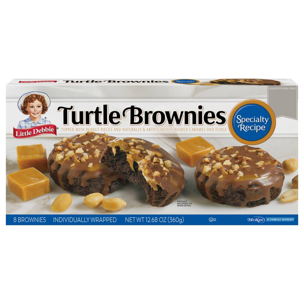 Little Debbie Specialty Recipe Caramel, Peanuts & Fudge Topping Turtle Brownies (12.7 oz)