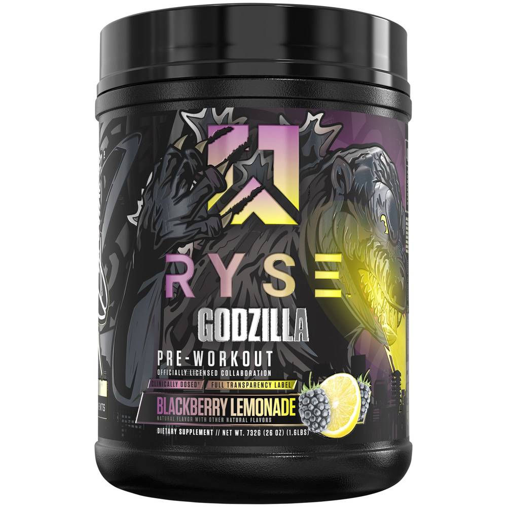 Ryse Godzilla Pre-Workout Dietary Supplement, Blackberry-Lemonade (26 oz)