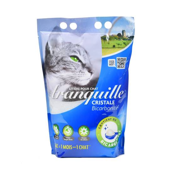 Tranquille - Iitière cristale gel de silice au charbon actif pour chat