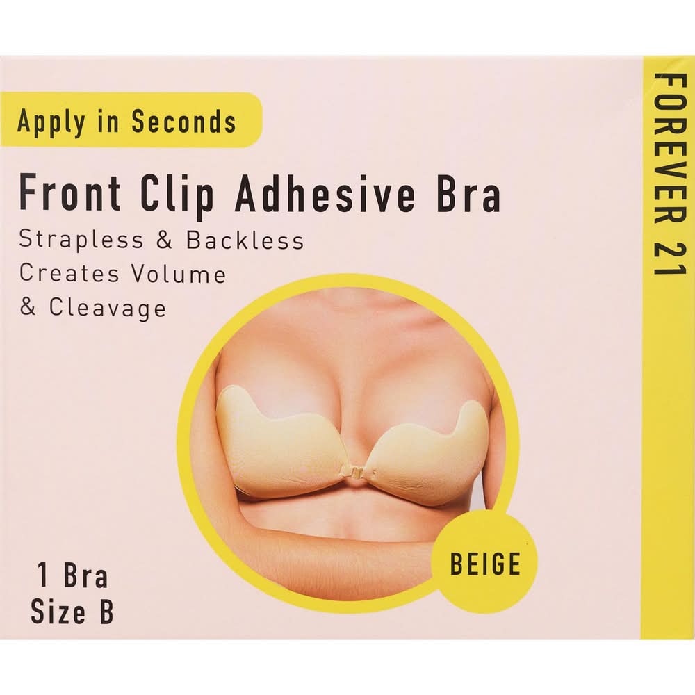 Forever 21 Front Clip Adhesive Bra, B, Beige