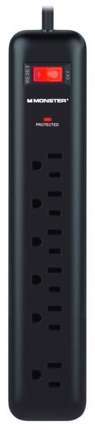 Monster Just Power It Up 4 Ft. L 6 Outlets Surge Protector Black 1080 J