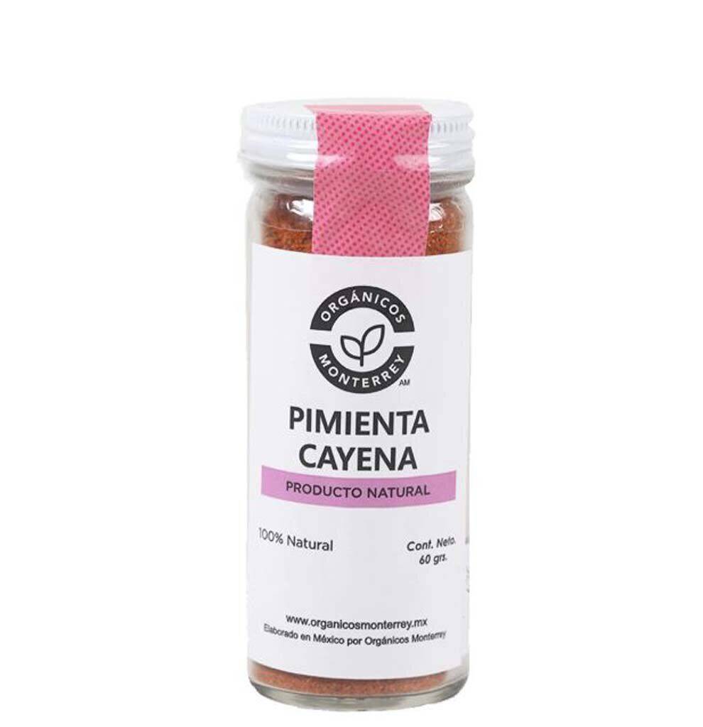 Orgánicos monterrey pimienta cayena en polvo (frasco 60 g)