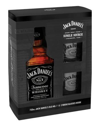 Jack Daniel's Old No. 7 Tennessee Sour Mash Whiskey Gift Set 750mL
