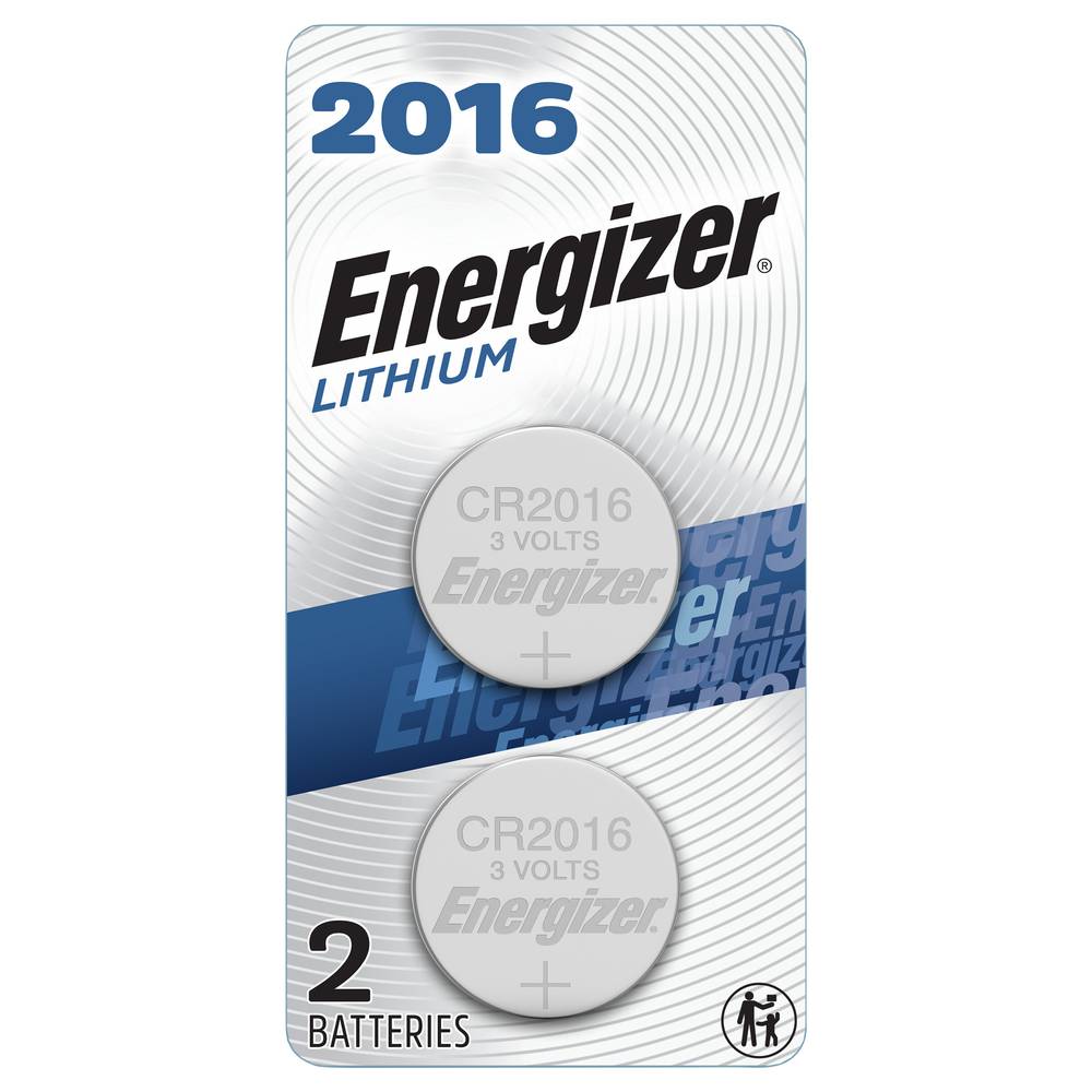 Energizer Lithium 2016 Button Batteries, 2016bp-2n