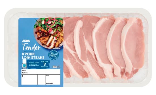 ASDA Tender Pork Loin Steaks (8 pack)