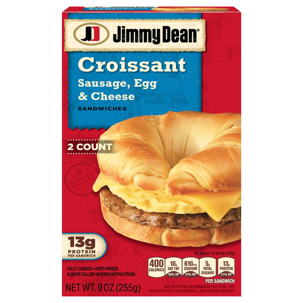 Jimmy Dean Croissant Sausage Egg & Cheese Sandwiches (2 ct)