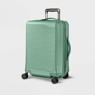 Open Story Signature Hardside Carry on Spinner Suitcase, Matte Green