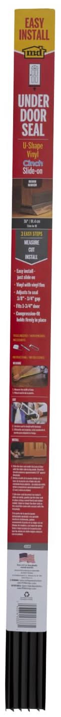 M-D Building Products Cinch Brown Vinyl Under Door Seal For Doors 36 In. L X 1.75 In.