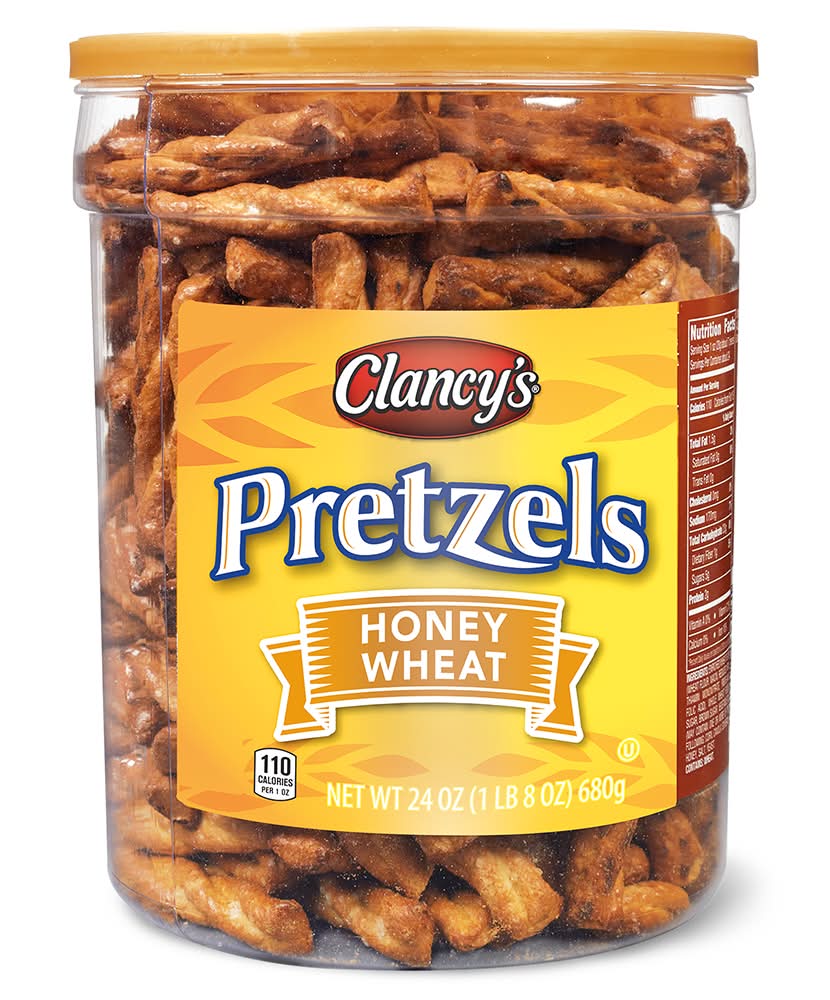 Clancy's Pretzels, Honey-Wheat (24 oz)
