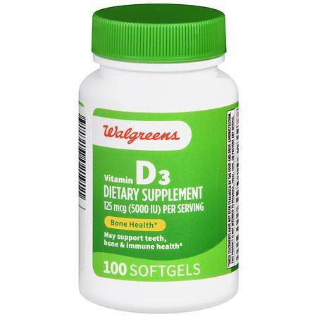 Walgreens Vitamin D3 125 Mcg Softgels (100 ct)