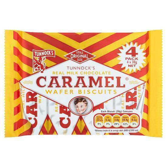 Tunnocks Chocolate Caramel Wafer 4x30g